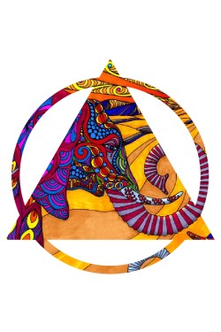 Оверсаз-худи, толстовка ,свитшот, футболка, сумка "шоппер" с Треугольником - Этнический слон