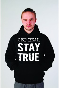 Толстовка с надписью Get real stay true