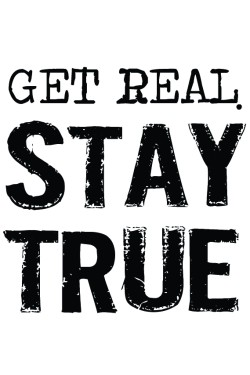 Толстовка с надписью Get real stay true