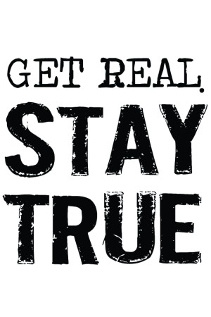Худи с надписью Get real stay true