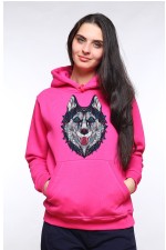  Толстовка, свитшот, футболка с Собакой хаски в этническом стиле