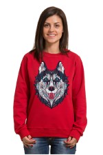  Толстовка, свитшот, футболка с Собакой хаски в этническом стиле