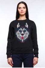  Толстовка, свитшот, футболка с Собакой хаски в этническом стиле