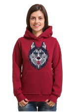  Толстовка, свитшот, футболка с Собакой хаски в этническом стиле