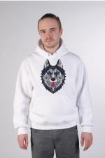  Толстовка, свитшот, футболка с Собакой хаски в этническом стиле