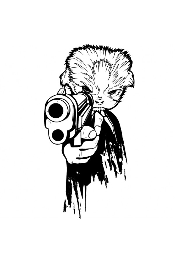  Толстовка Кот с пистолетом, свитшот Кот с пистолетом, футболка Кот с пистолетом
