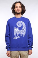  Худи с принтом Кот с рыбой, свитшот с принтом Кот с рыбой, футболка с принтом Кот с рыбой