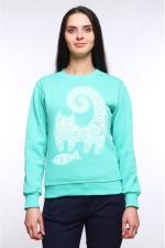  Худи с принтом Кот с рыбой, свитшот с принтом Кот с рыбой, футболка с принтом Кот с рыбой