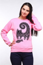  Худи с принтом Кот с рыбой, свитшот с принтом Кот с рыбой, футболка с принтом Кот с рыбой