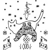 Толстовка, свитшот, футболка c новогодним принтом "Кот в пирамидах"