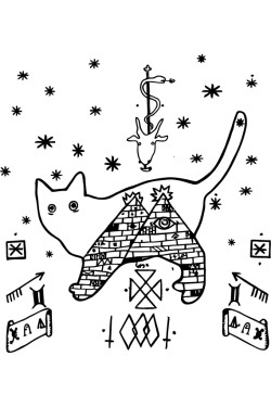 Толстовка, свитшот, футболка c новогодним принтом "Кот в пирамидах"