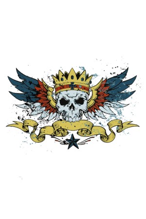 Толстовка, свитшот, футболка Крылатый череп