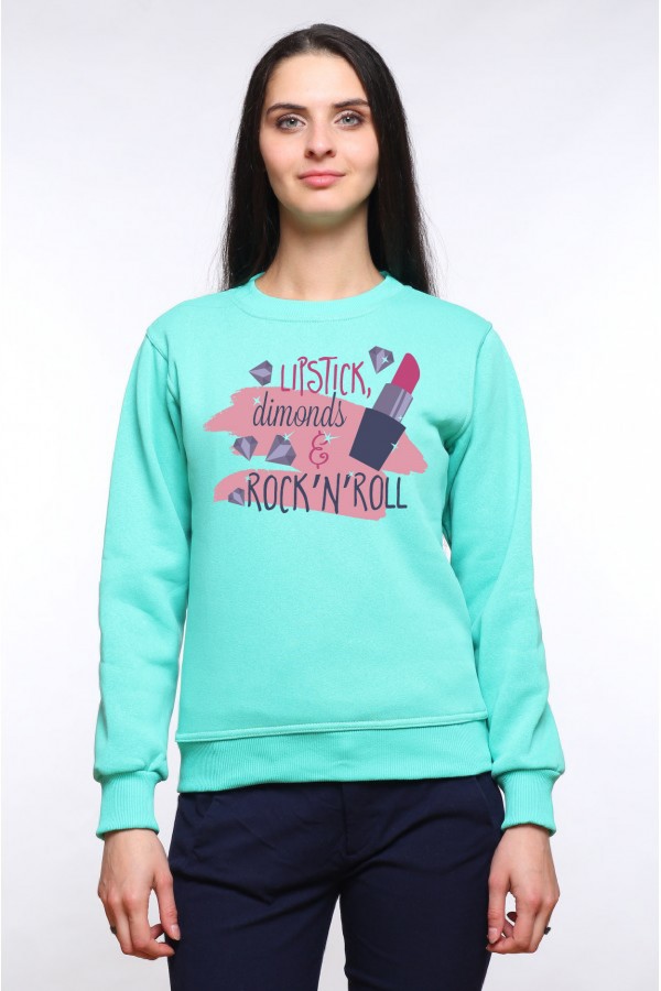  Толстовка, свитшот, футболка с надписью Lipstick, diamonds & rocknroll