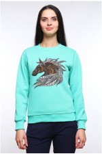  Худи, свитшот, футболка с принтом "Лошадь в этническом стиле"