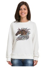  Худи, свитшот, футболка с принтом "Лошадь в этническом стиле"