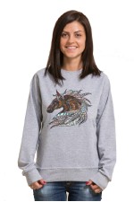  Худи, свитшот, футболка с принтом "Лошадь в этническом стиле"