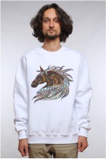  Худи, свитшот, футболка с принтом "Лошадь в этническом стиле"