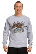  Худи, свитшот, футболка с принтом "Лошадь в этническом стиле"