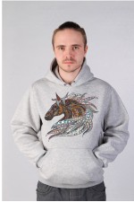  Худи, свитшот, футболка с принтом "Лошадь в этническом стиле"