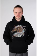  Худи, свитшот, футболка с принтом "Лошадь в этническом стиле"