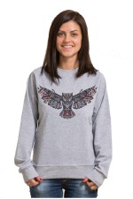  Толстовка, свитшот, футболка Сова с расправленными крыльями