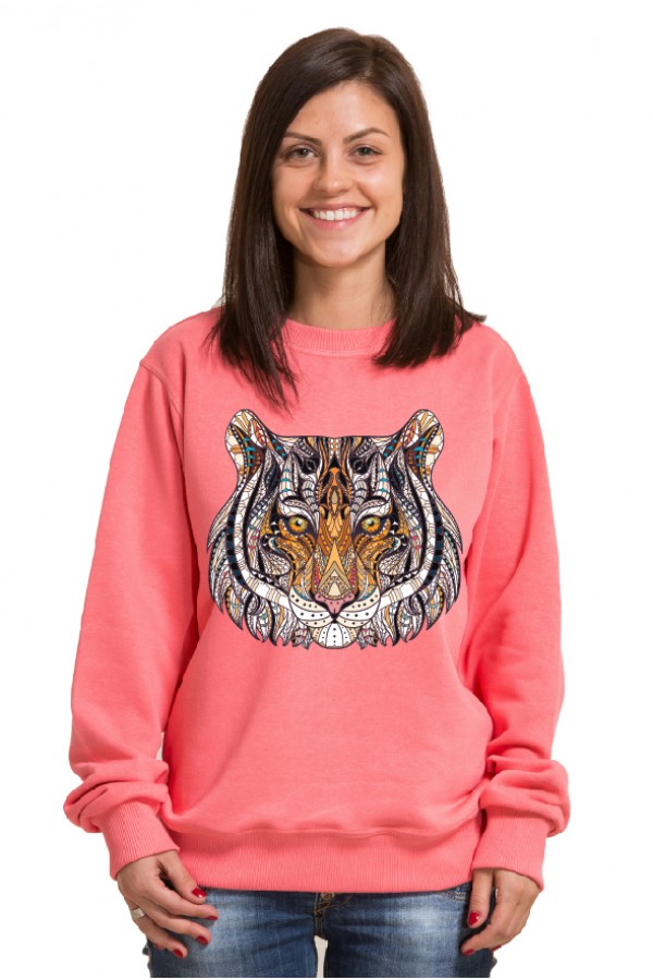  Толстовка, свитшот, футболка с Тигром в этническом стиле