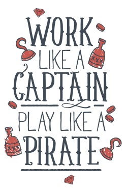Толстовка, свитшот, футболка Work like a captain play like a pirate