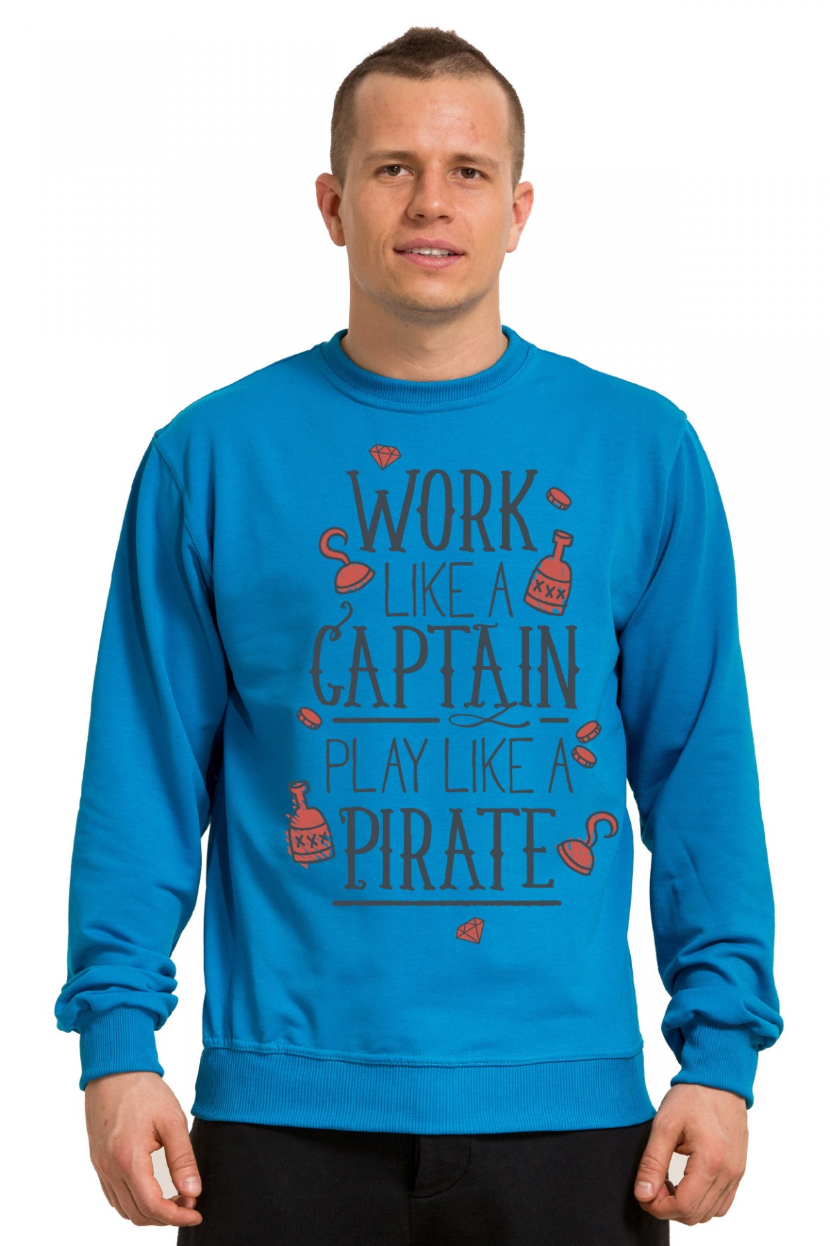 Толстовка, свитшот, футболка Work like a captain play like a pirate — фото 7