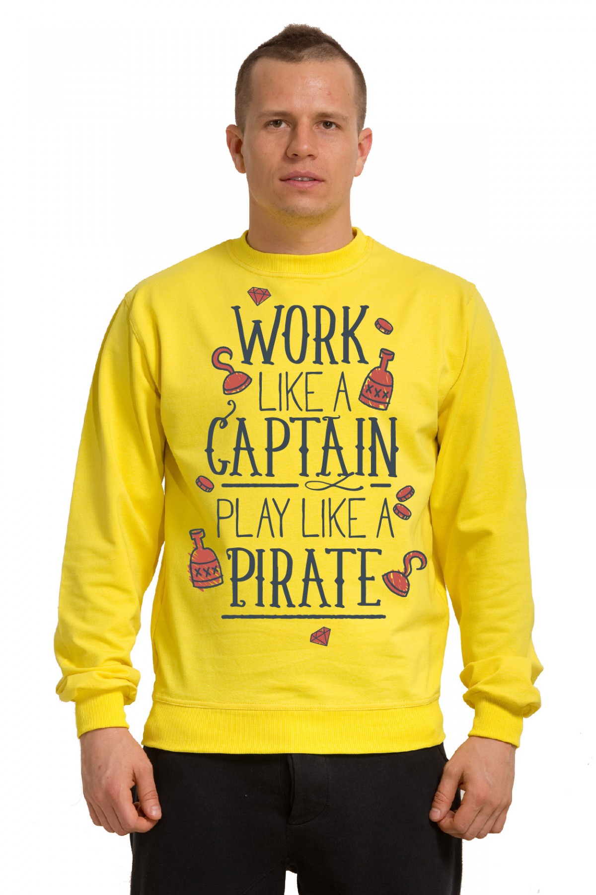 Толстовка, свитшот, футболка Work like a captain play like a pirate — фото 8