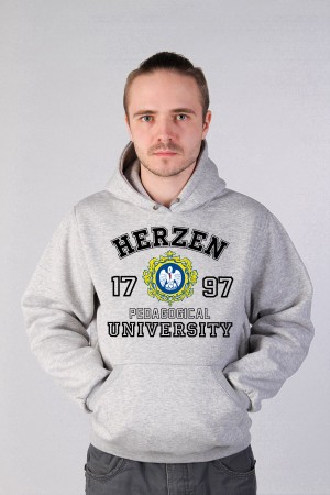 Толстовка с капюшоном РГПУ Российский Государственный Педагогический Университет им. А.И. Герцена (25 цветов на выбор)