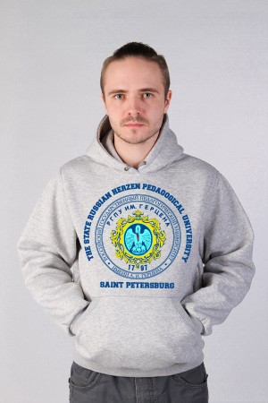 Толстовка с капюшоном РГПУ Российский Государственный Педагогический Университет им. А.И. Герцена (25 цветов на выбор)