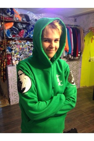 Толстовка с принтом Айкидо - печать на руковах и капюшоне