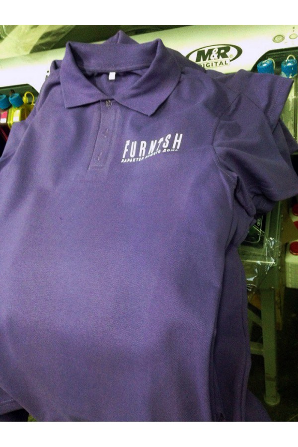  Поло Furnish    Печать на фиолетовых поло логотипов на заказ 