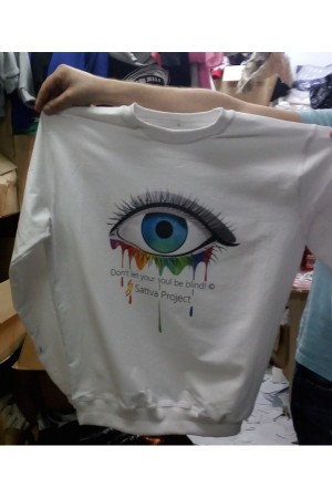 Печать свитшота со своим дизайном - Глаз (цифровая печать)