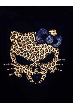 Принт синей голографической пленкой+леопардовой
