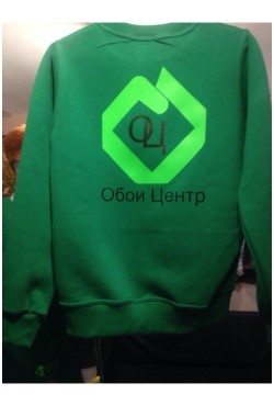 Печать логотипа на свитшотах для сотрудников магазина Обоев “Обои Центр” 22шт