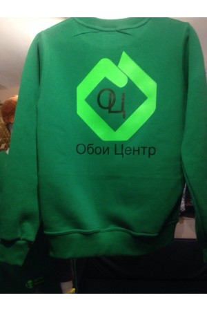 Печать логотипа на свитшотах для сотрудников магазина Обоев “Обои Центр” 22шт