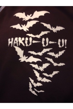 Печать летучие мыши на толстовке светонакопительной пленкой