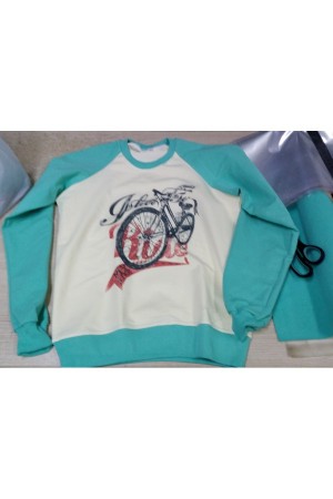 Свитшот реглан с принтом "Велосипед"