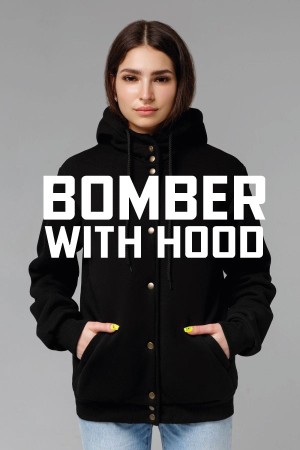 Бомбер с капюшоном - пошив на заказ оптом из вашего сырья