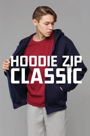 Худи зип классическая оптом пошив на заказ из своего сырья, модель Classic Zip-Hoodie