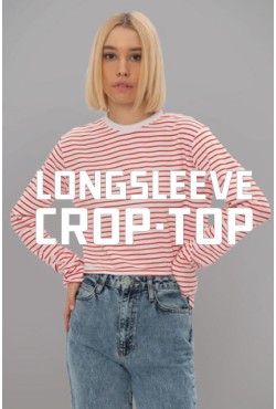 Пошив укороченных лонгсливов на заказ оптом из своего сырья, модель Crop Longsleeve Пошив укороченных лонгсливов на заказ оптом из своего сырья, модель Crop Longsleeve