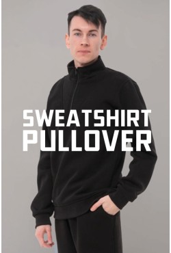 Свитшот с молнией в вороте оптом, пошив на заказ из своего сырья, модель Pullover Sweatshirt Свитшот с молнией в вороте оптом, пошив на заказ из своего сырья, модель Pullover Sweatshirt