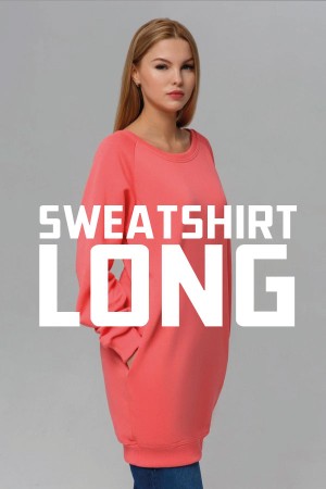 Пошив удлиненных свитшотов на заказ оптом из своего сырья, модель Sweatshirt Long