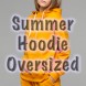 Summer Hoodie Oversized  "FlySky" Летнее худи с низкой линией плеча