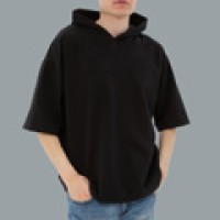 Hooded T-shirt Oversize «RoXy» - Фото на парнях