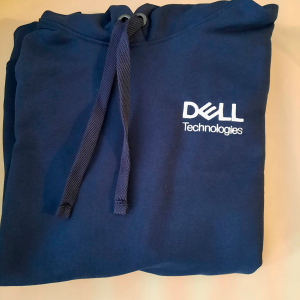 Вышивка логотипа Dell на петельных худи без начеса