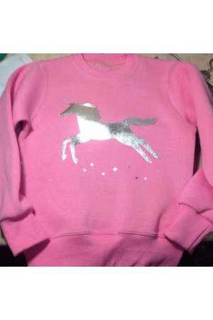 1 женский и 2 детских свитшота с Единорогом(серебристая пленка)