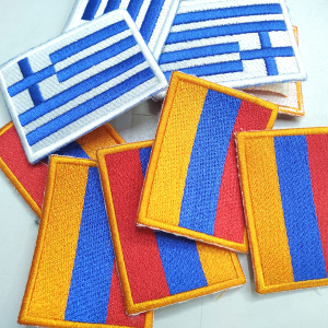 Флаги шевроны на заказ методом вышивки с пришиваением к худи