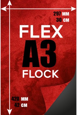 Печать Flex винил А3 | Flock - Бархатистая печать